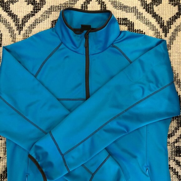 Stormtech Casual Full Zip Hi Collar Fleece Lined Jacket Turquoise + Black Sz L - Picture 2 of 9